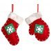 Χριστουγεννιάτικο Κρεμαστό Γάντι και Κάλτσα Κόκκινο - Σετ 2 τεμ. (8cm)